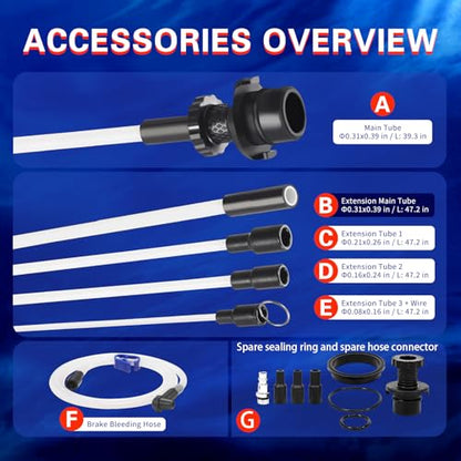 6.5 L Oil Extractor-Pneumatic/Manual Vacumm Fluid Extractor Fluid Change Pump with Four Extended Oil Suction Hoses,One Brake Bleeding Hose,and One Auxiliary Extension Hose for Fluid Extractio
