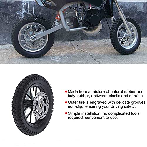 Acouto Pocket Bike Rear Wheel 12.5x2.75in for Coolster 2 Stroke Mini Dirt Bike QG50 Rear Back Wheel Tire Rim Disc Brake Assembly