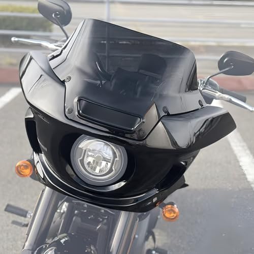 TCT-MOTORPARTS Front Headlight Fairing Windshield Support Bracket w/Mount Kit Fit For Harley Low Rider ST FXLRST FXLRST 1YXZ 2022-2025 - color: Headlight Fairing w/ Black Windshield