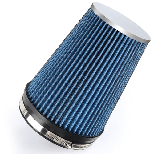 6" 152mm Cold Air Intake Filter Clamp-On Cone Filter Blue - color: Blue, size: 9 inches Tall