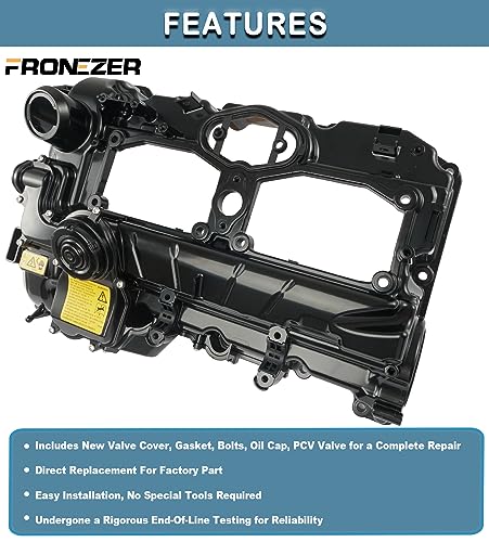 N20 Engine Valve Cover Kit with Gasket, Bolts & Oil Filler Cap Compatible with 2012-2018 BMW 228i 320i 328i 328i GT xDrive 428i 528i X1 X3 X4 X5 Z4 L4 2.0L Replaces# 11127588412 264-517 - color: PLASTIC