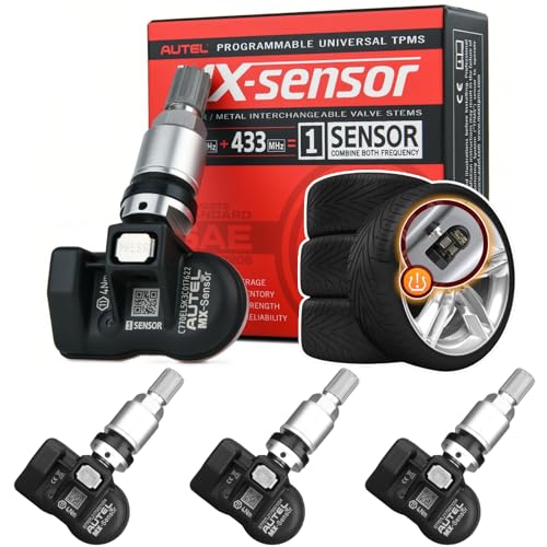 Autel TPMS Sensors 4pcs, 2in1 315MHz+433MHz Universal Tire Pressure Sensor