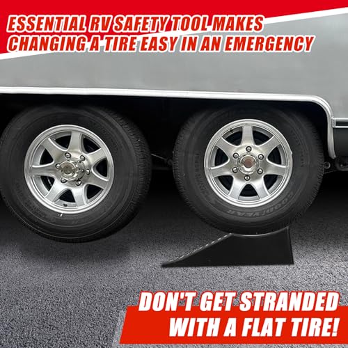 MaxxHaul 50979 Tandem Trailer Ramp (1Pc) – 5.5" Lift Height, 20,000 lbs Capacity, Non-Slip Durable PP Construction – Ideal for RVs, Campers, Trailers, and Tire Maintenance