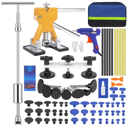 Car Dent Puller Kit, Paintless Dent Remover Tool for Car, Professional Easy-Operate Dent Repair Kit for Hail Damage & Dings, Dent Removal Kit for Auto Body, Truck, Motorcycle