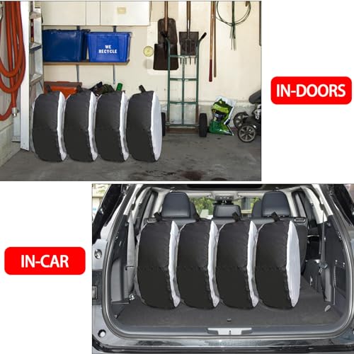400D Oxford Spare Tire Cover with Handle for RV Jeep - size: 420D S：17''-23''