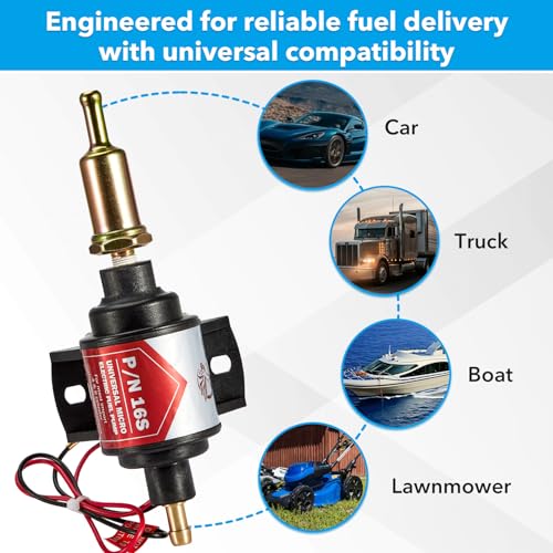 CarBole 6 Volt Electric Fuel Pump 5-9 PSI, 25-30 GPH for Gasoline Engines - size: 6V 5-9 PSI Gasoline Pump