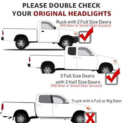 Headlight + Parking Lights Kit For Toyota Tundra Regular/Access Cab 2000-04 - color: Chrome Housing Clear