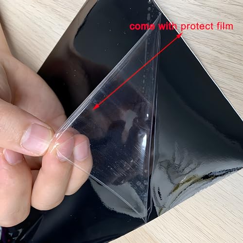 LZLRUN High Gloss Black Car Vinyl Wrap Film Air Release Bubble 3ft x 10ft - size: 3FT x 10FT