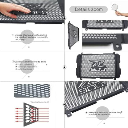 Z900 2026 Motorcycle Radiator Grille Grill Guard Protective Cover Grill - color: Radiator Grille Guard Cover-black