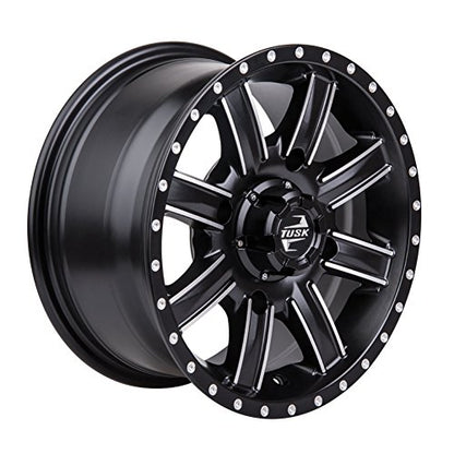 4/137 Tusk Cascade Wheel 14x7 5.0 + 2.0 Machined/Black For HONDA Pioneer 1000-5 2016-2023