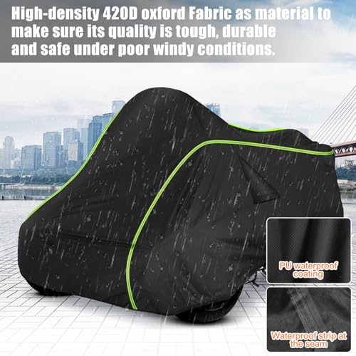 for Can-Am Spyder RT Full Cover 2010-2019, 420D Heavy Duty Waterproof Cover - size: for Can-Am Spyder RT 2010-2019