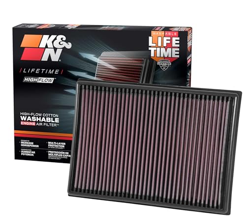 K&N High-Flow Original Lifetime Engine Air Filter: Increase Power: Premium, Washable: Compatible with 2010-2024 Toyota/Lexus: GX460, 4Runner, FJ, Land Cruiser, Prado, 33-2438 - size: (Pack of 1)