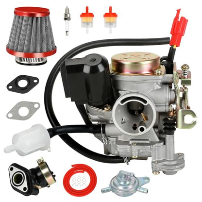 EOPOAYI GY6 50cc Carburetor for Tao tao 50cc 49cc ATM50 Pony VIP Scooter Chinese 4-Stroke Engine Moped, PD18J 139QMB Carb for CY50 Thunder Roketa Jonway Lance Parts with Intake Manifold