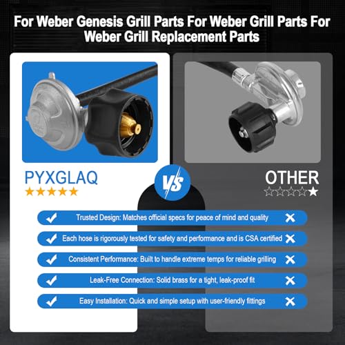 25" For Weber Hose and Regulator kit, Compatible With Spirit II (2017-2019),and Spirit E310 E320 E210, Genesis II 210/LX 240, and Genesis II 300/400 (2017-2019) Gas Grills,for Weber 67069,69891. - size: 25IN for Weber Genesis/Spirit/Summit etc