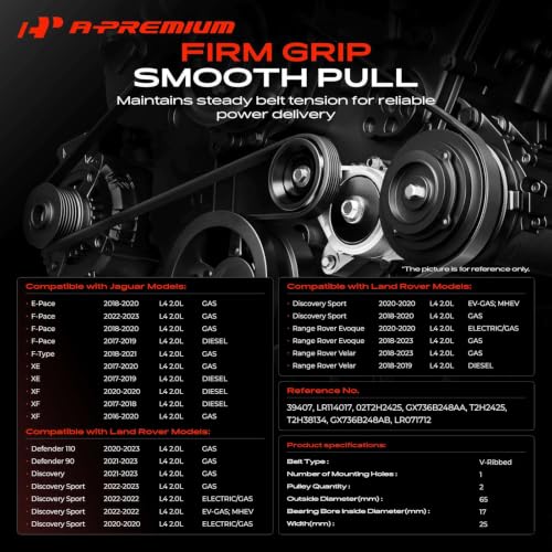 A-Premium Belt Tensioner Assembly with Pulley Compatible with Land Rover