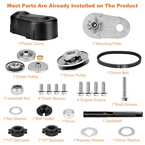 Torque Converter for Predator 212cc Engine, 6.5 HP 3/4" Clutch -30 Series - size: 3/4" CVT Clutch with 1 belt
