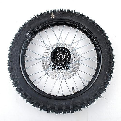 Dirt bike tire 12-15mm Bearing Front 60/100-14 2.75-14 Rim tube tire Disc Brake Wheel Rim With 190MM brake disc