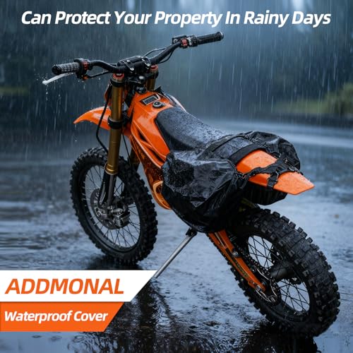 Motorcycle Saddlebags Dirt Bike 24L with Waterproof Rain Covers