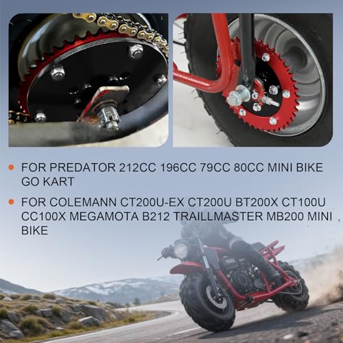 #35 Chain 71T Split Sprocket with Adapter Universal for 80cc 105cc Monster Moto B212 TrailMaster MB200 Baja Doodlebug Motovox 212cc Go Kart Mini Bikes Black - size: 71 tooth, style: Black