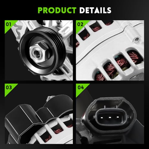 11311N Alternator L4 2.0L Replacement for 2007-2012 Hyundai Elantra, 90A 12V, 2010-2011 Kia Soul, 2007-2009 Spectra, 2655635, 600162, 3730023650, AVA0102, 40046020, 40046031 - size: 11311N