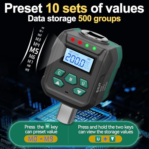 1/2" Digital Torque Wrench Adapter, ±2% Accuracy, 0.66-22 Ft-lb - size: 0.66-22 Ft-lb (0.9-30 Nm)