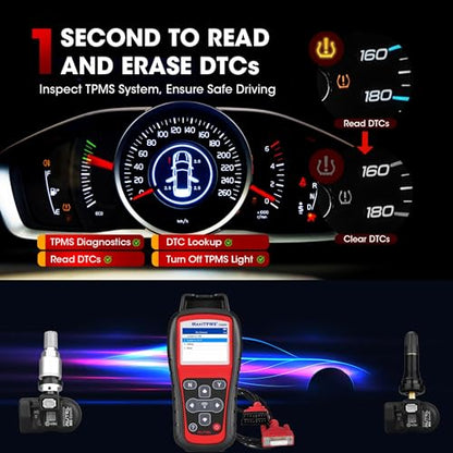Autel MaxiTPMS TS508WF Kit, TPMS Programming Tool& 8 Rubber Valve MX-Sensor
