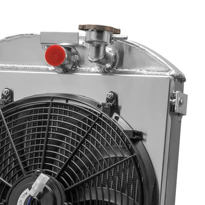 Direct Radiator 16'' Electric Fan Shroud Compatible with 1928-1931 Ford Model-A Grill Shells V8 Engine 29 30 31 All Aluminum Radiators