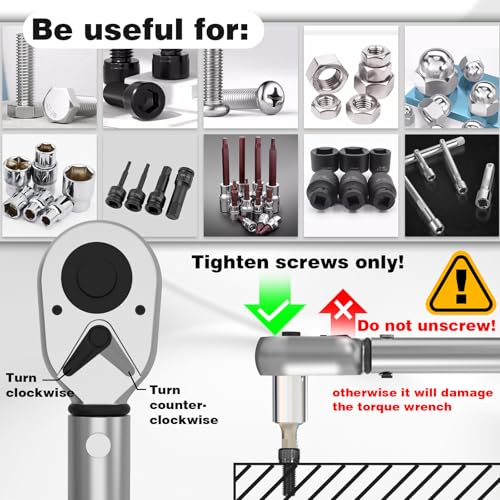 SuZhi 3/4'' inch drive 100-400 ft lb/136-542N.M Torque Wrench/Aluminum Alloy handle & Cr-Mo Material Head, Heavy Duty, Professional,Dual Direction, Store in Solid Case - size: 3/4'' 1pc