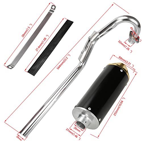 FVRITO High Performance Exhaust Pipe Muffler Silencer Assembly Kit for CRF50 XR50 Apollo DB-x14 x18 Chinese 70cc 110cc 125cc SSR Taotao DB14 DB10 Rocketa X-pro x8 Pit Dirt Bike Motocrosss Gold - color: Gold