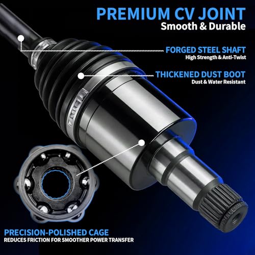 2PCS Rear Right CV Axle Shaft Assembly, Premium CV Joint