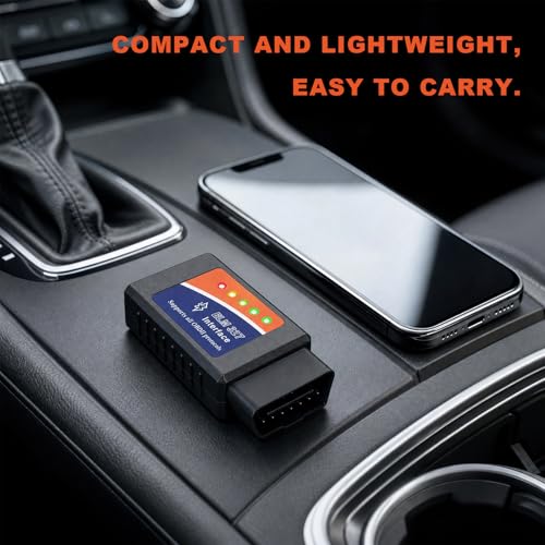 ELM327 OBD2 Bluetooth Adapter, OBDII Bluetooth Scanner Car Code Reader Reset Adapter, ELM327 Fault Diagnostic Scan Tool Compatible with OBD2 Vehicles, Car Accessories