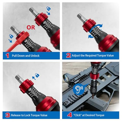 SUERCUP 1/4" 10-70In.lb Torque Screwdriver 36 PCS Set - size: 10-70In.lb