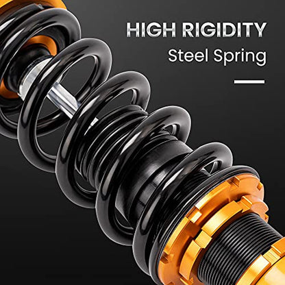 maXpeedingrods Coilovers for Subaru Legacy 2000-2004 BE Sedan, Height Adjustable Coil-over Suspension Kit, Preset Damping Shock Absorber Struts Lowering Kit Gold