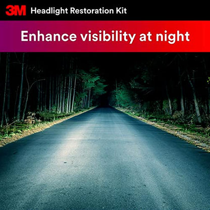 3M Headlight Lens Restoration Kit, Medium Duty 2-Pack, No Tools Required, Restores Cloudy Yellowed Plastic Lenses, Includes Sanding Discs, Rubbing Compound & Foam Pads - size: 2 Kits