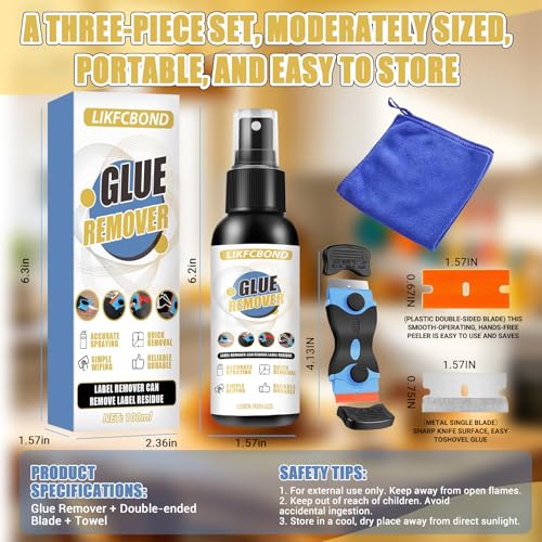 Sticker Remover Spray 100ml, Adhesive Remover Spray Set with Tool