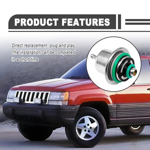 Car Fuel Injection Pressure Regulator Bronze Hue with Metal Ring Compatible for Jeep Wrangler 1991 1992 1993 1994 1995 OE#12460604