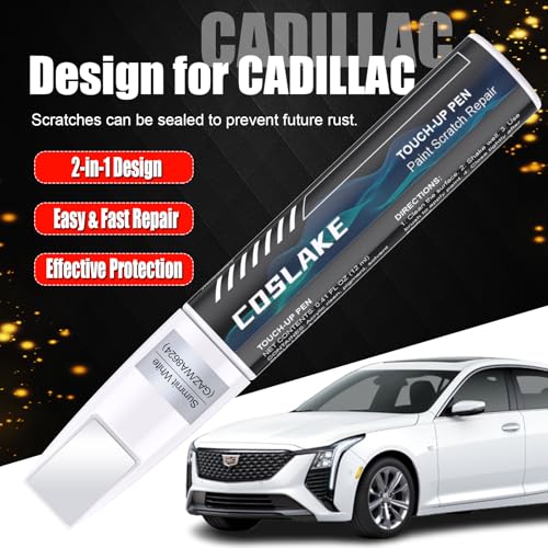 Car Touch Up Paint(Crystal White Tricoat(G1W/WA140X)) for Cadillac - color: Crystal White Tricoat(G1W/WA140X) for 2025 ESCALADE/2024 ESCALADE/2025 ESCALADE IQ/2025 CT5/2024 CT5/2025 CT4/2024 CT4/2025 XT4/2024 2025 XT5/2024 XT5/XT4/2025 XT6/2024 XT6/2025 L