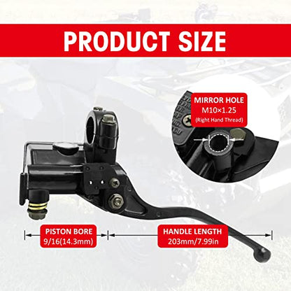 Front Brake Master Cylinder Compatible with Suzuki KingQuad QuadRunner QuadSport QuadRacer Eiger Vinson Ozark QuadMaster LTA LTF OEM#59600-44B11