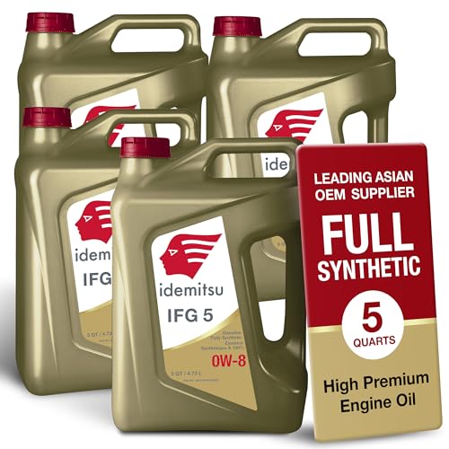 Idemitsu IFG 5 0W-8 Full Synthetic Engine Oil – 5 Qt, Case of 4 - size: 5 Quart, Case of 4