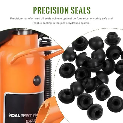 17 PCS Floor Jack Seal Kit, 3 Ton Horizontal Jack Oil Seal Repair Kit Complete Set with Oil Filler Plug, Rubber Sealing Rings Replacement for Car SUV Truck Hydraulic Jacks