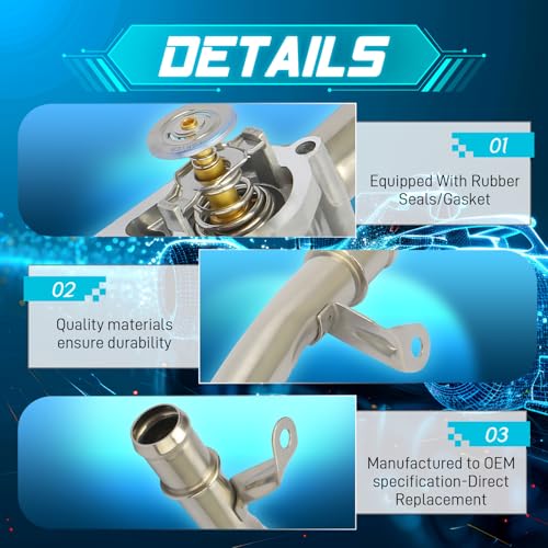 IRONTEK 12638893 Engine Coolant Thermostat Housing Assembly - size: 12638893