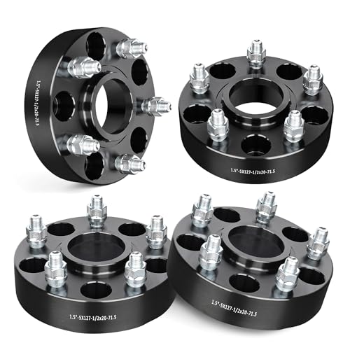 EVIL ENERGY 5x5 Wheel Spacers 1.5", 71.5mm Hub Bore Hubcentric 1/2x20 Studs - color: Black, size: 1.5 inch