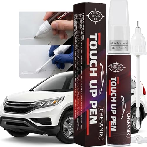 White Diamond (NH-603P) Touch Up Paint Pen Compatible with Honda - Exact Color Match, 2-in-1 Brush & Pen,Car Paint Scratch Repair Kit for CRV/CIVIC/Accord/HRV/Pilot/Odyssey - color: White Diamond (NH-603P) for CRV/CIVIC/Accord/HRV/Pilot/Odyssey/Ridgeline/