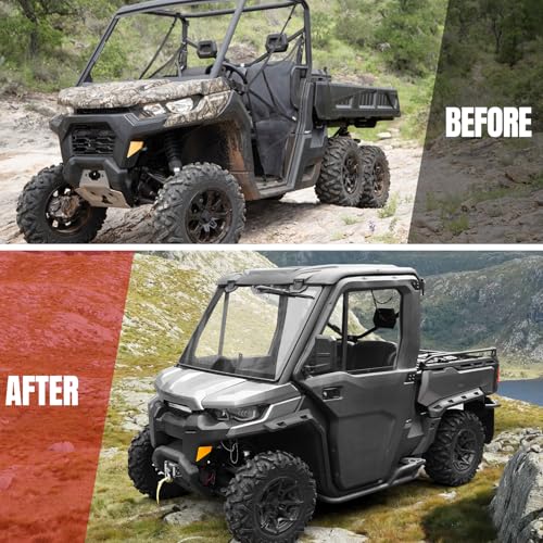 A & UTV PRO Sport Fender Flares for 2016-2025 Can-Am Defender Accessories Max/HD10/HD8/HD7/HD5 Extended Mud Flaps Front Rear Mud Guards Replace OEM #715003898 - size: Replace OEM #715003898