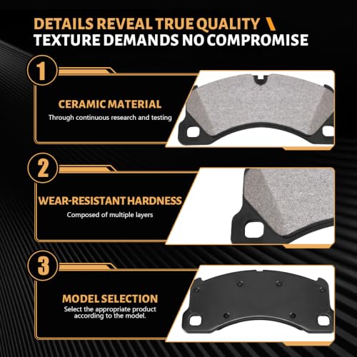 D1349 Front Ceramic Brake Pads Kit Fit For Porsche Cayenne 2028-2016, For Porsche Macan 2016-2017, For Porsche Panamera 2010-2016, For Volkswagen Touareg 2011-2017 - style: HZ1349