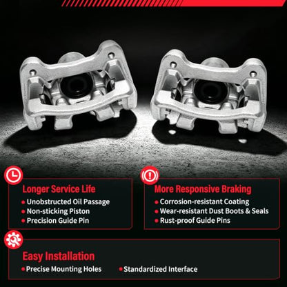 Rear Brake Calipers Compatible with Hyundai Sonata [ 2011-2015 ] - size: Rear Sonata 2011-2015