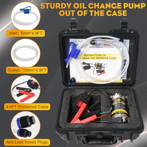 Electric Oil Change Pump, Oil Extractor Pump 12/24V 100W - color: A-White Hose
