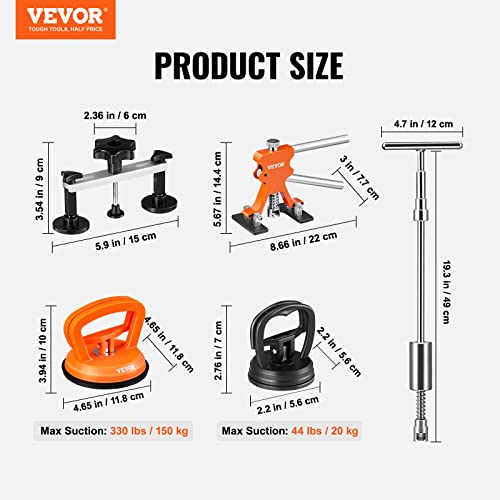 VEVOR 117 PCS Car Dent Puller Kit, Paintless Dent Repair Tool with Lifter, Slide Hammer & Suction Cup for Auto Body Dents, Hail Damage, Door Dings - size: 117pcs