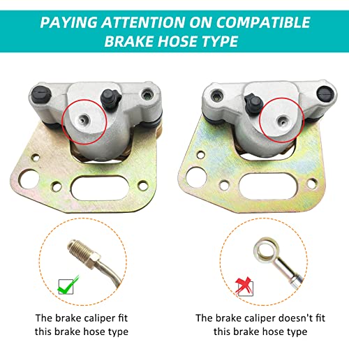 Front Left Right Brake Caliper Assembly for Polaris Magnum 500 1999-2000 Ranger 500 1999 Sportsman 500 1999 Worker 500 1999 Xpedition 425 1999 Xplorer 400 1999-2000 1910309 1910310