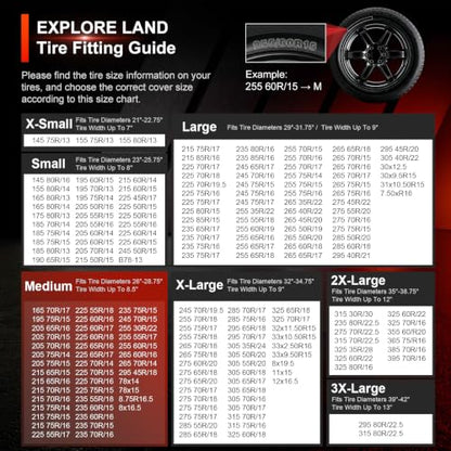 Explore Land Tire Covers 2 Pack Fit Tire Diameters 26-28.75 inch, Off White - size: M (Fits Tire Diameters 26''-28.75''), style: Off White - 2 Pack